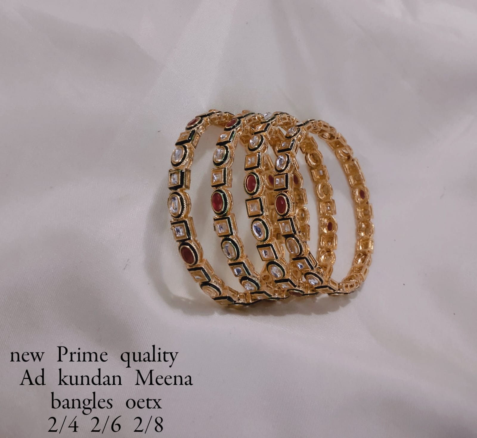 Gold Plated Kundan Bangle set